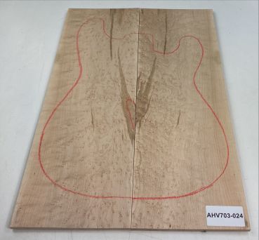 Top Bird's Eye Maple, 2-pcs. 9mm, Unique Piece #024